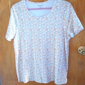 *XXL White stag 100% cotton tshirt with peach flowers